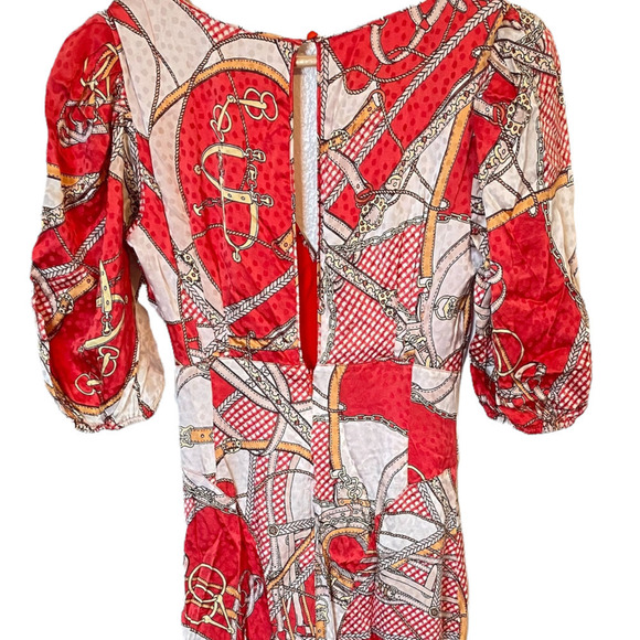 Ronny Kobo Teresa Dress Silk Blend Sheath Red Size S - Picture 7 of 11